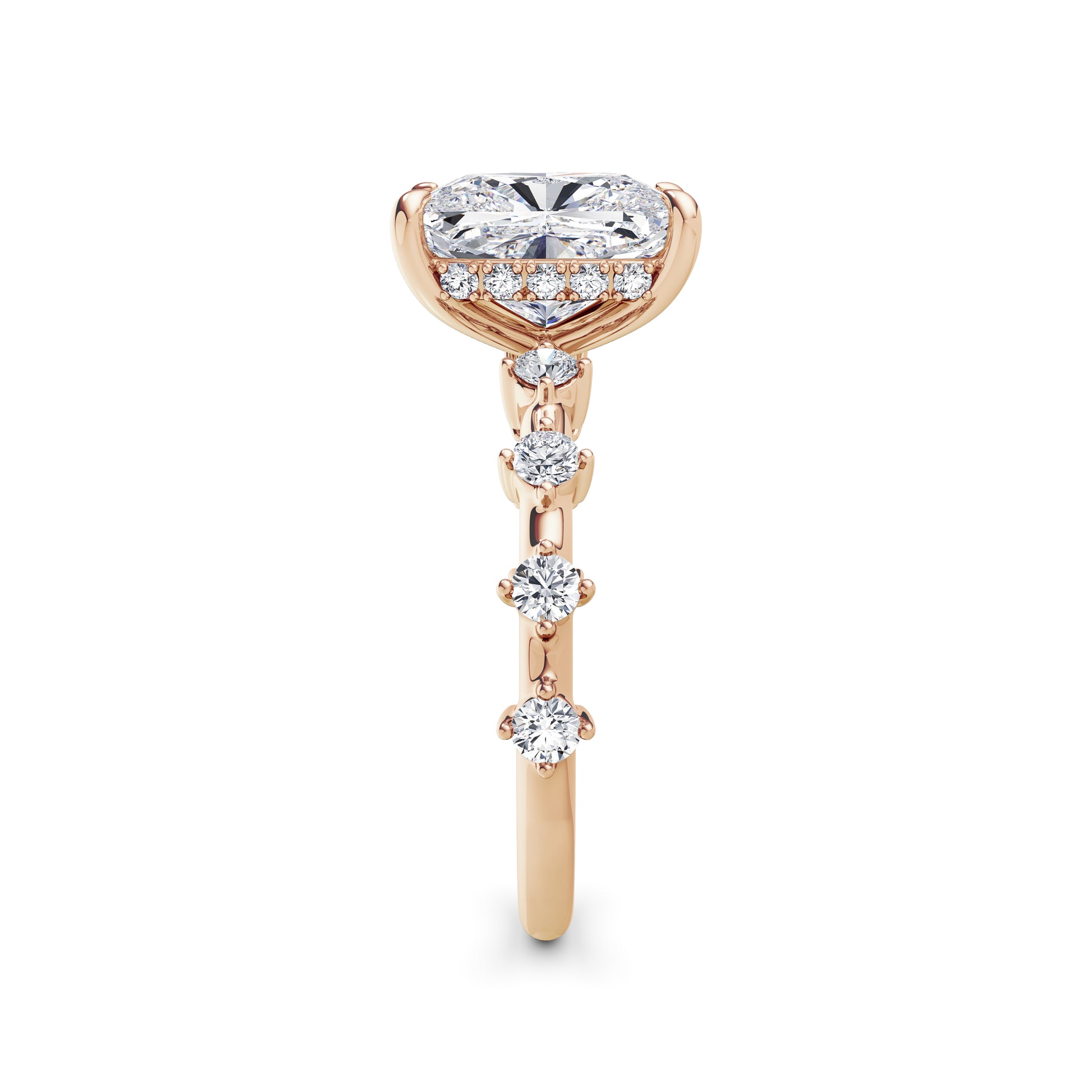 Joanna 18k Rose Gold Elongated Cushion Diamond Band