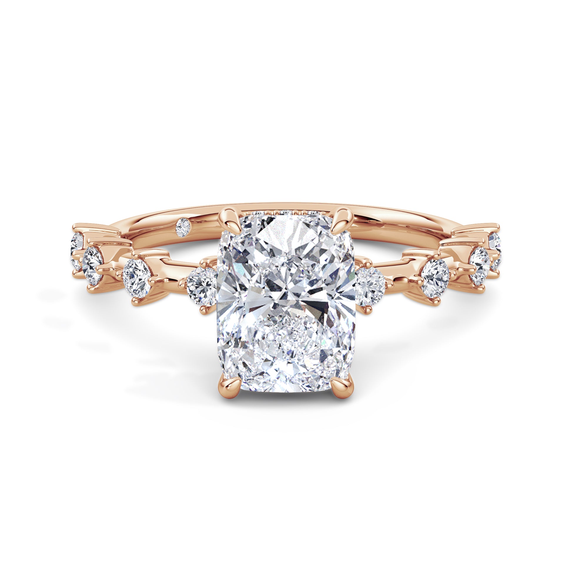 Joanna 18k Rose Gold Elongated Cushion Diamond Band