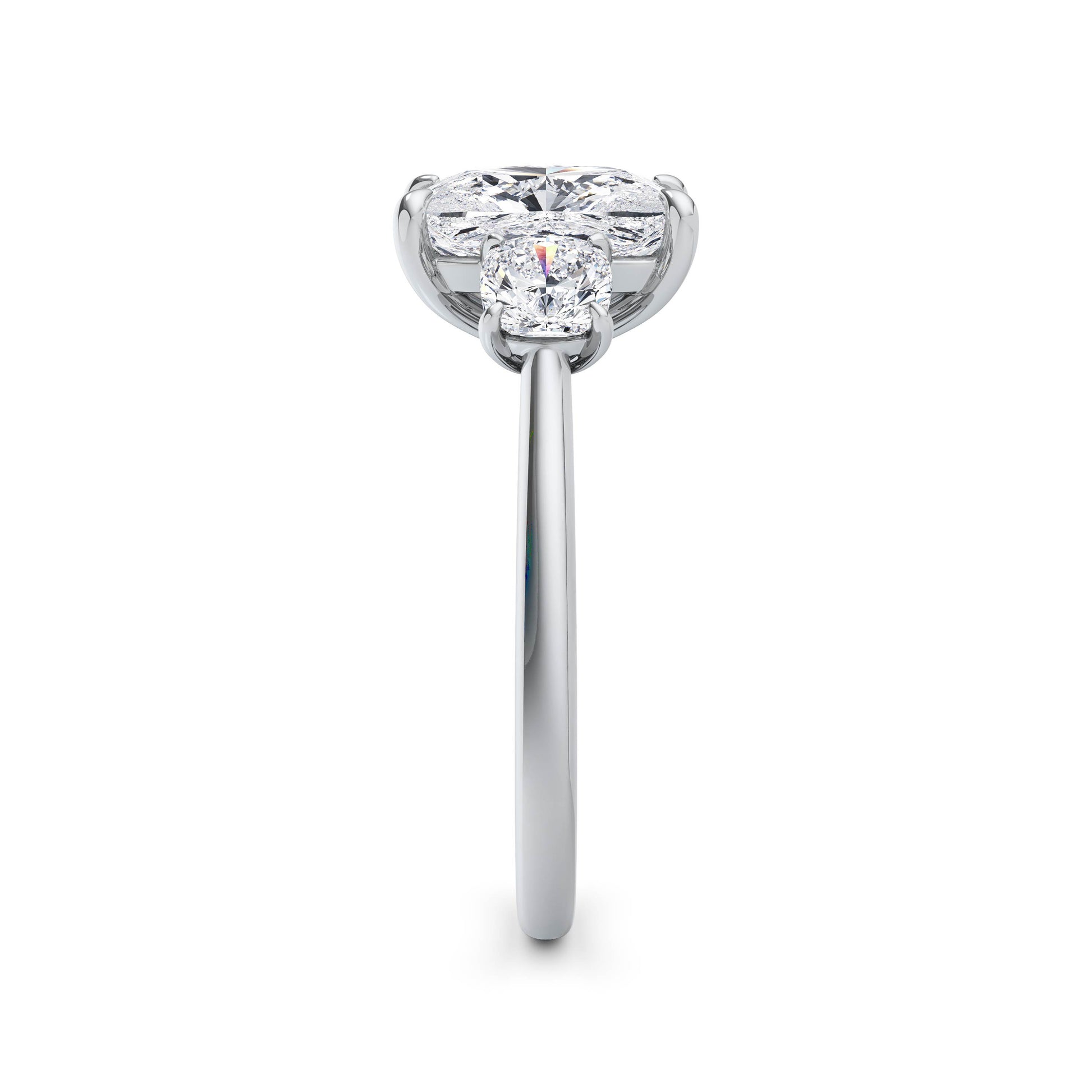 Joanna 18k White Gold Elongated Cushion Trilogy