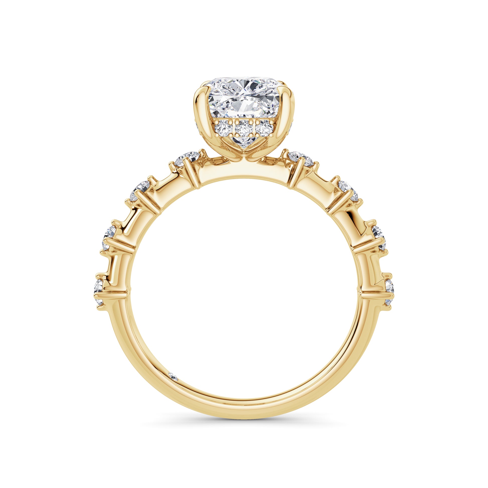 Joanna 18k Yellow Gold Elongated Cushion Diamond Band