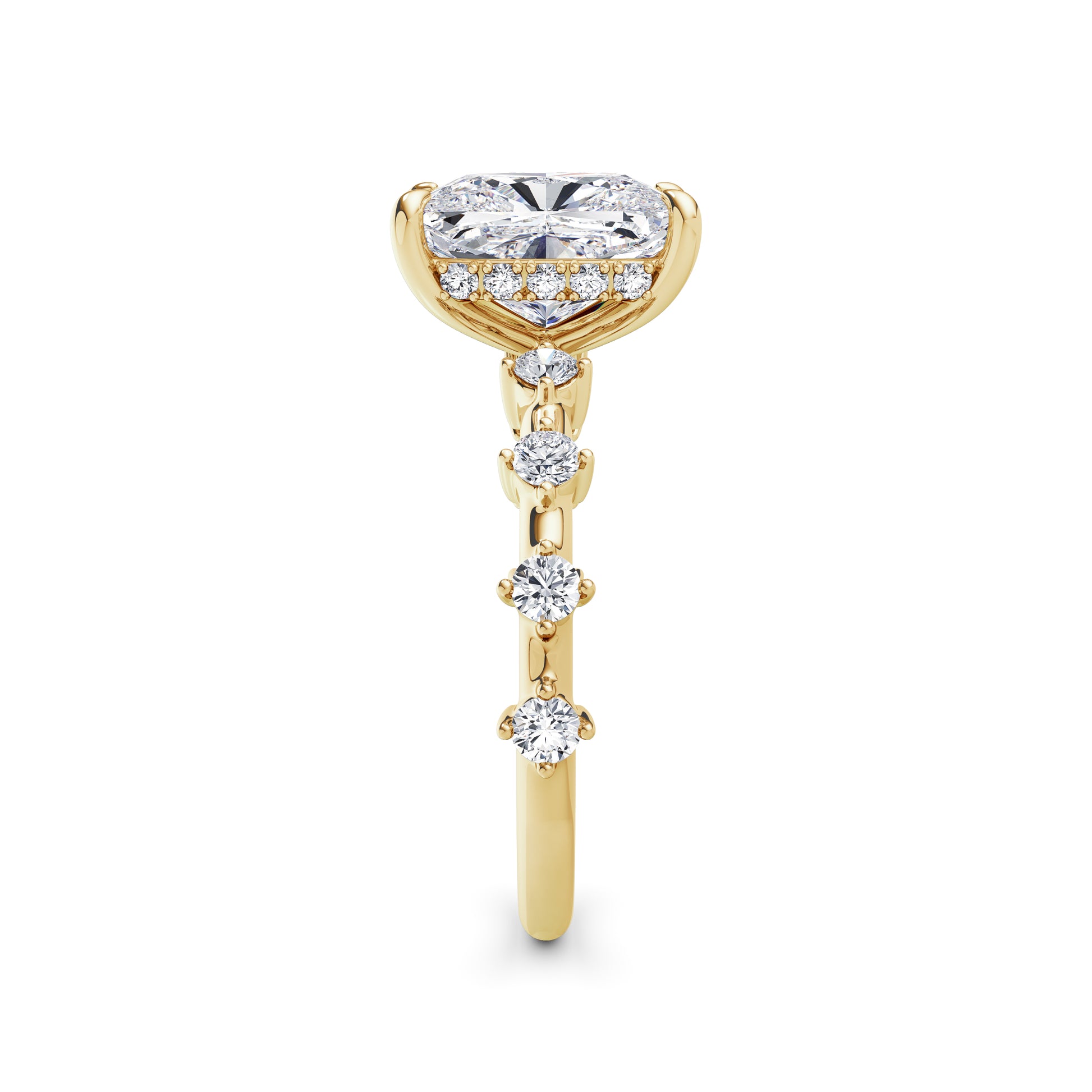 Joanna 18k Yellow Gold Elongated Cushion Diamond Band