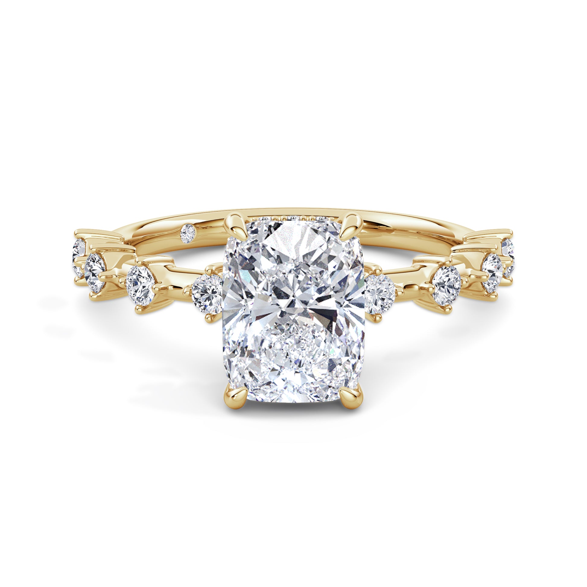 Joanna 18k Yellow Gold Elongated Cushion Diamond Band