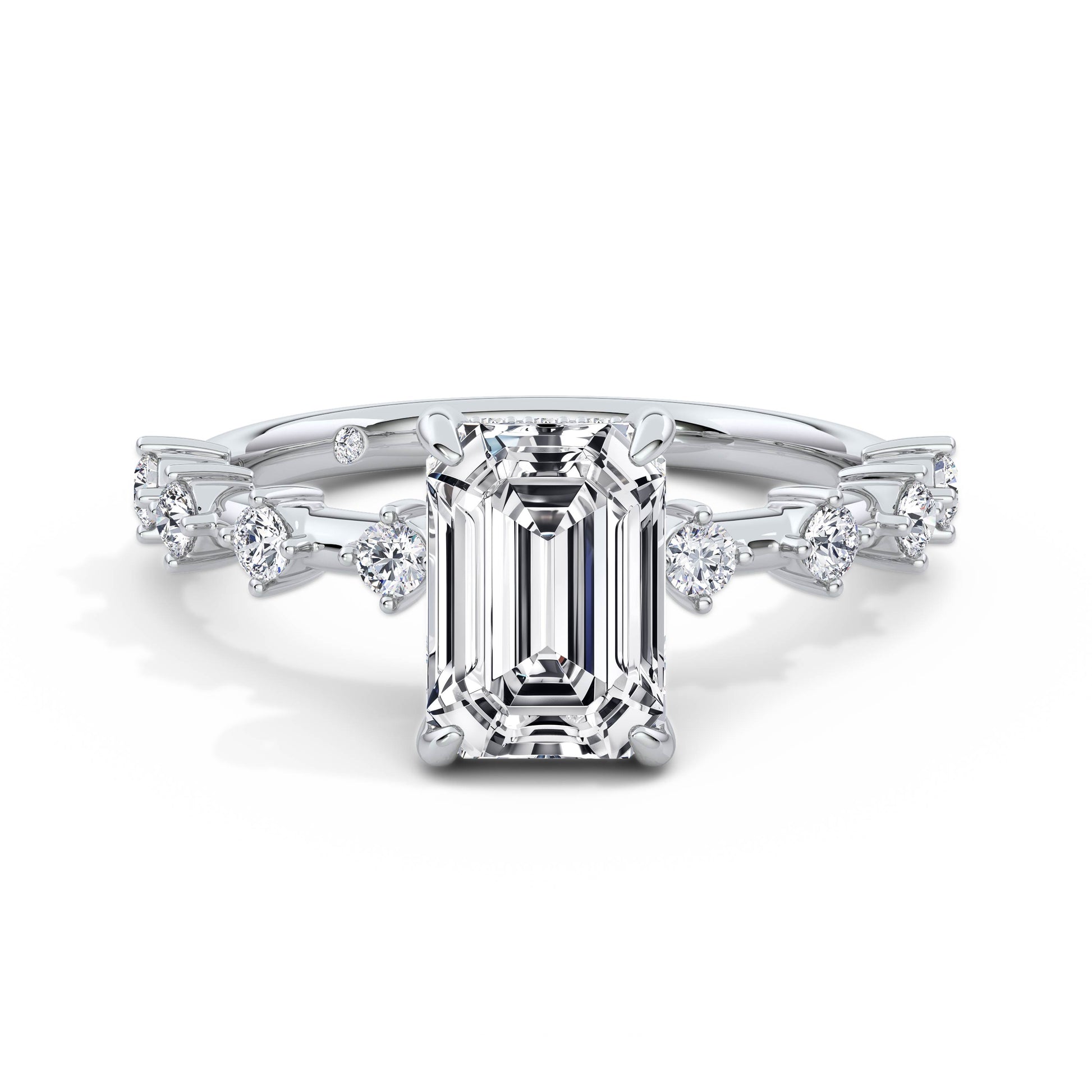 Joanna Platinum Emerald Diamond Band