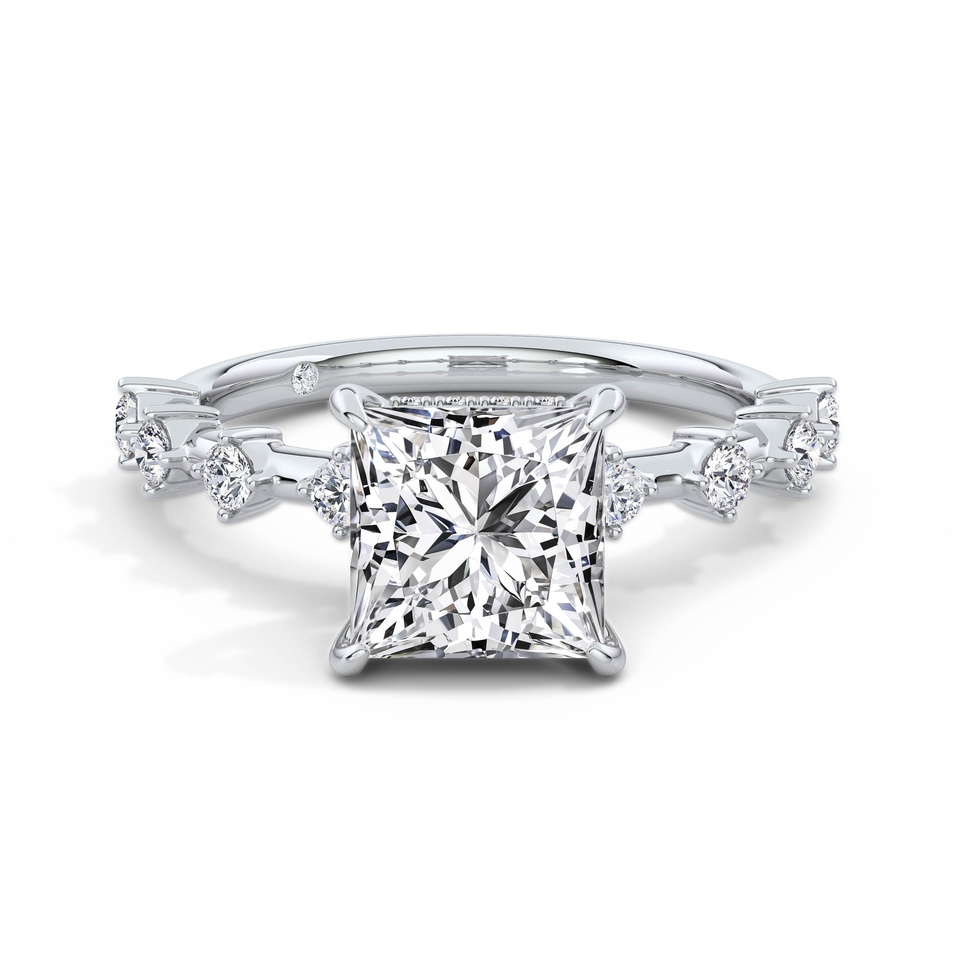 Joanna 18k White Gold Princess Diamond Band