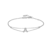 Lab-Grown Diamond Letter Bracelet White Gold - A