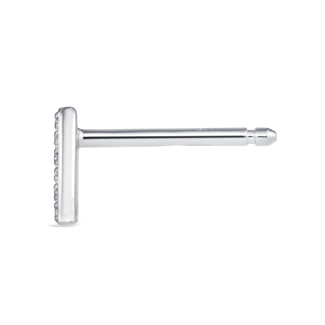 A Letter Lab-Grown Diamond Single Stud Earring White Gold