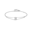 Lab-Grown Diamond Letter Bracelet White Gold - B