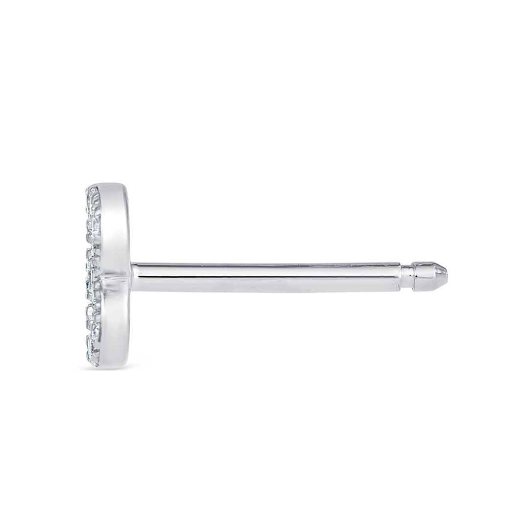 B Letter Lab-Grown Diamond Single Stud Earring White Gold