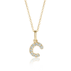 C Letter Lab-Grown Diamond Pendant Yellow Gold