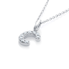 C Letter Lab-Grown Diamond Pendant White Gold