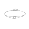 Lab-Grown Diamond Letter Bracelet White Gold - D