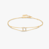 Lab-Grown Diamond Letter Bracelet Yellow Gold - D