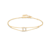 Lab-Grown Diamond Letter Bracelet Yellow Gold - D