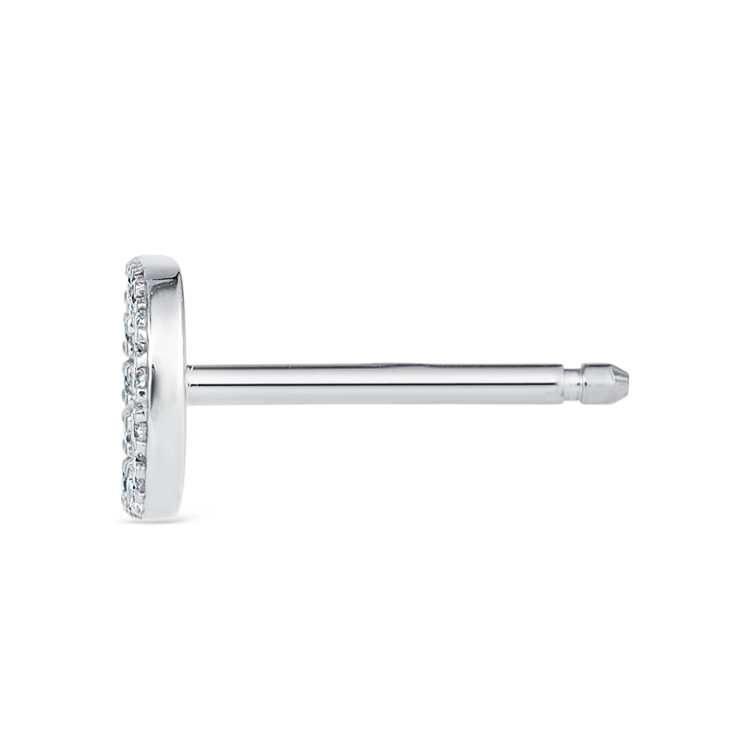 D Letter Lab-Grown Diamond Single Stud Earring White Gold