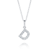 D Letter Lab-Grown Diamond Pendant White Gold