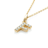 F Letter Lab-Grown Diamond Pendant Yellow Gold