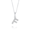 F Letter Lab-Grown Diamond Pendant White Gold