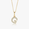 G Letter Lab-Grown Diamond Pendant Yellow Gold