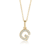 G Letter Lab-Grown Diamond Pendant Yellow Gold