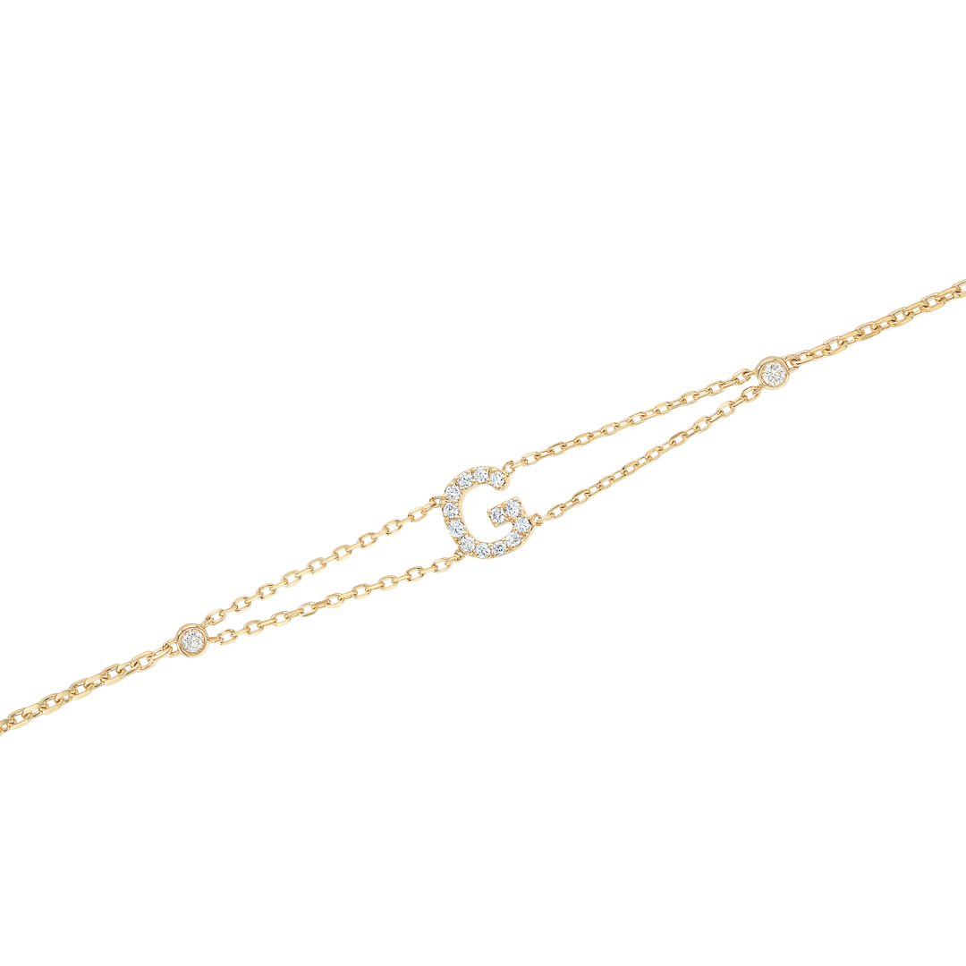 LETTER BRACELET YELLOW GOLD - G