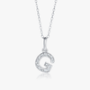 G Letter Lab-Grown Diamond Pendant White Gold