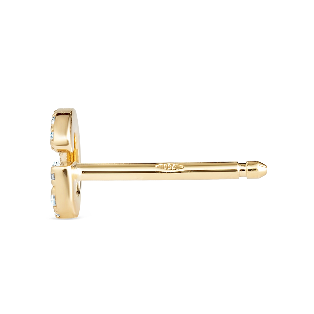 G Letter Lab-Grown Diamond Single Stud Earring Yellow Gold