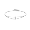 Lab-Grown Diamond Letter Bracelet White Gold - H