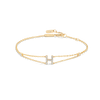 Lab-Grown Diamond Letter Bracelet Yellow Gold - H