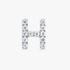 H Letter Lab-Grown Diamond Single Stud Earring White Gold