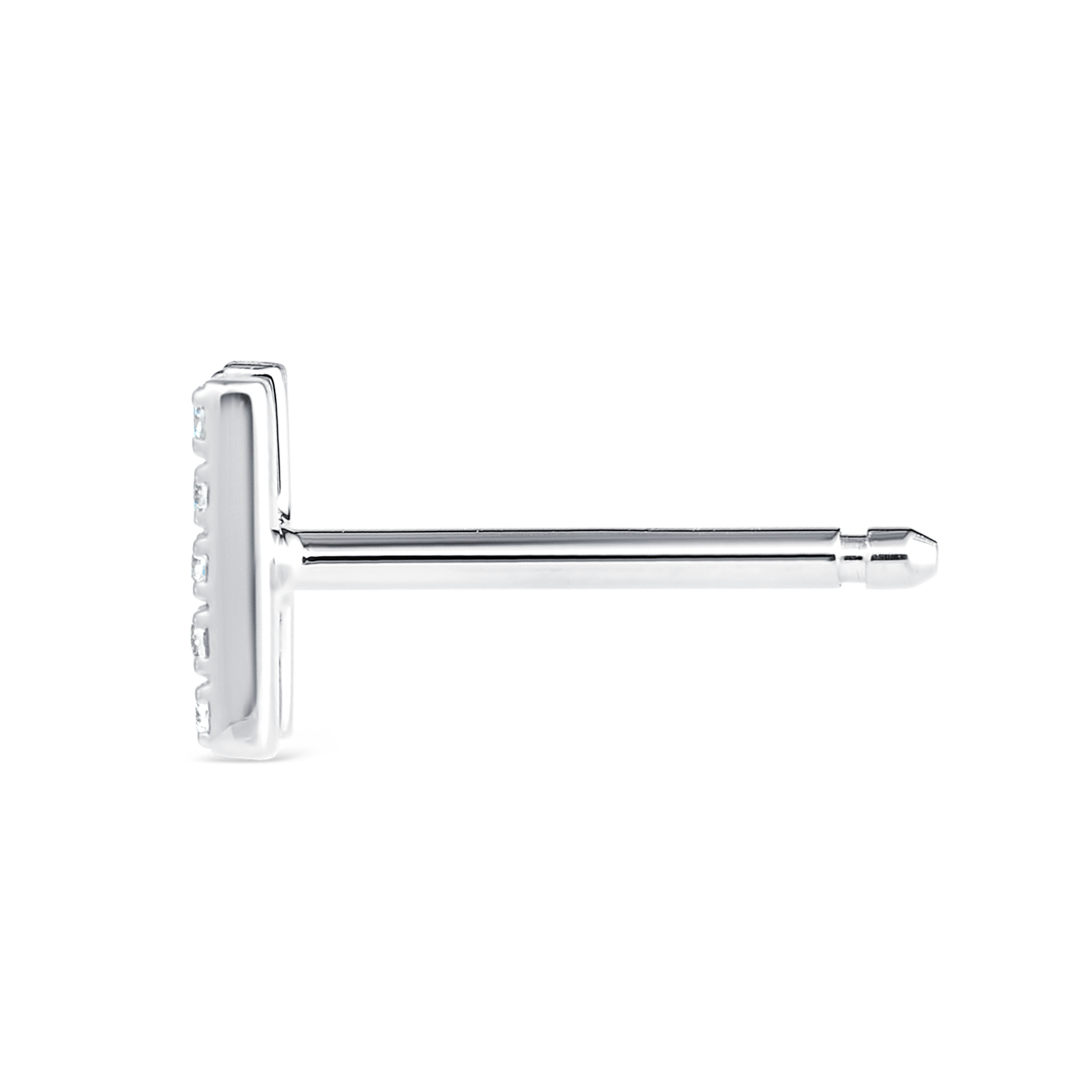 H Letter Lab-Grown Diamond Single Stud Earring White Gold