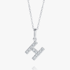 H Letter Lab-Grown Diamond Pendant White Gold