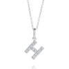 H Letter Lab-Grown Diamond Pendant White Gold