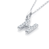 H Letter Lab-Grown Diamond Pendant White Gold