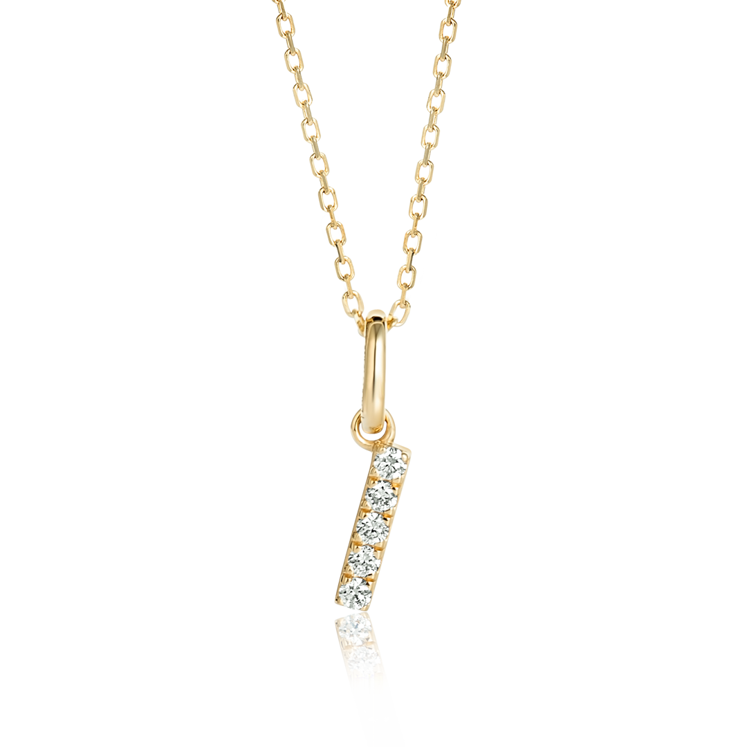I Letter Lab-Grown Diamond Pendant Yellow Gold