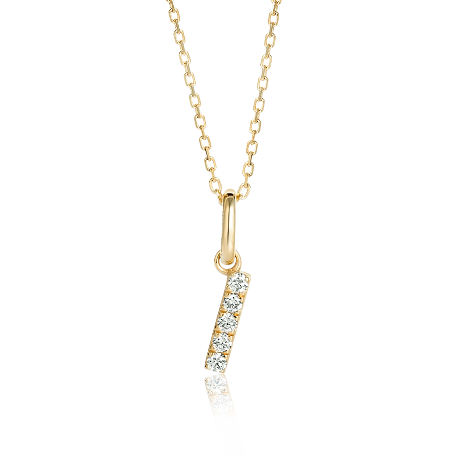 I Letter Lab-Grown Diamond Pendant Yellow Gold