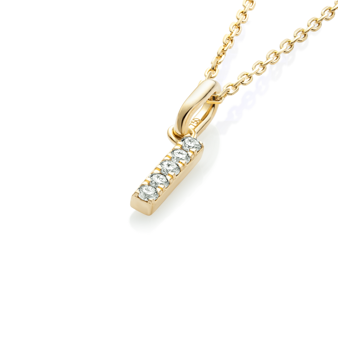I Letter Lab-Grown Diamond Pendant Yellow Gold