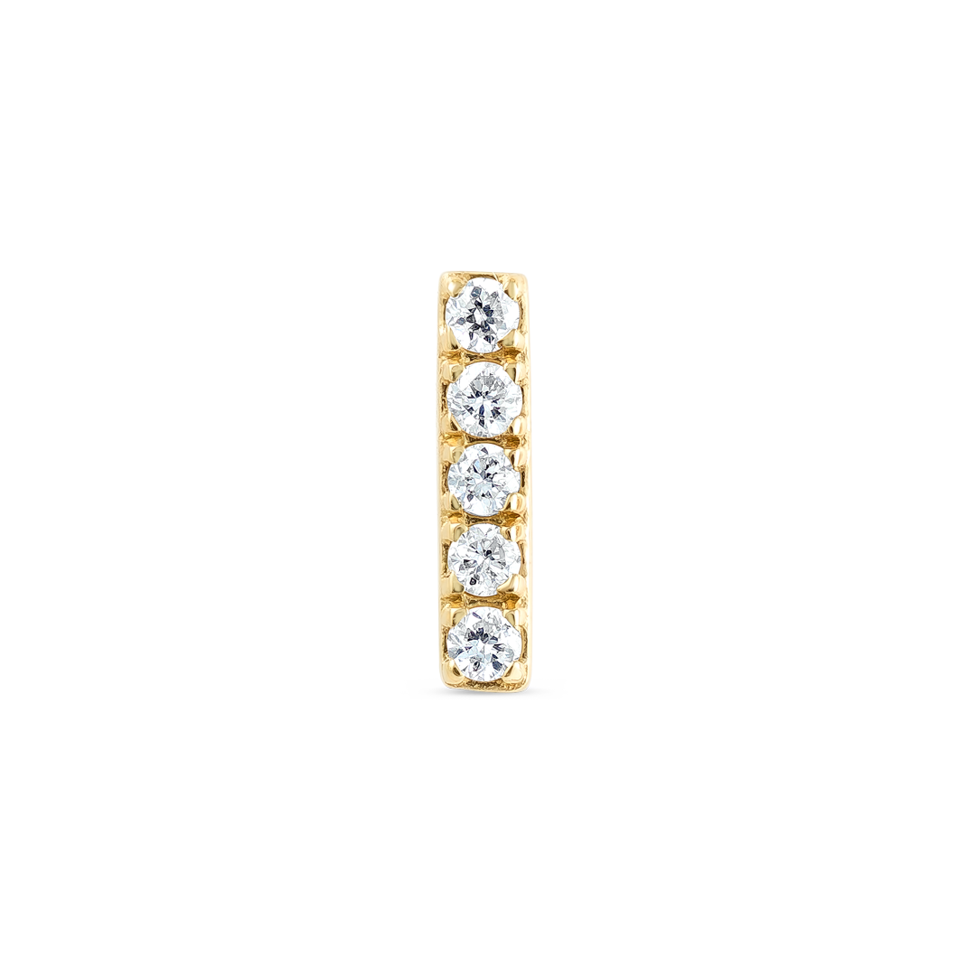 I Letter Lab-Grown Diamond Single Stud Earring Yellow Gold