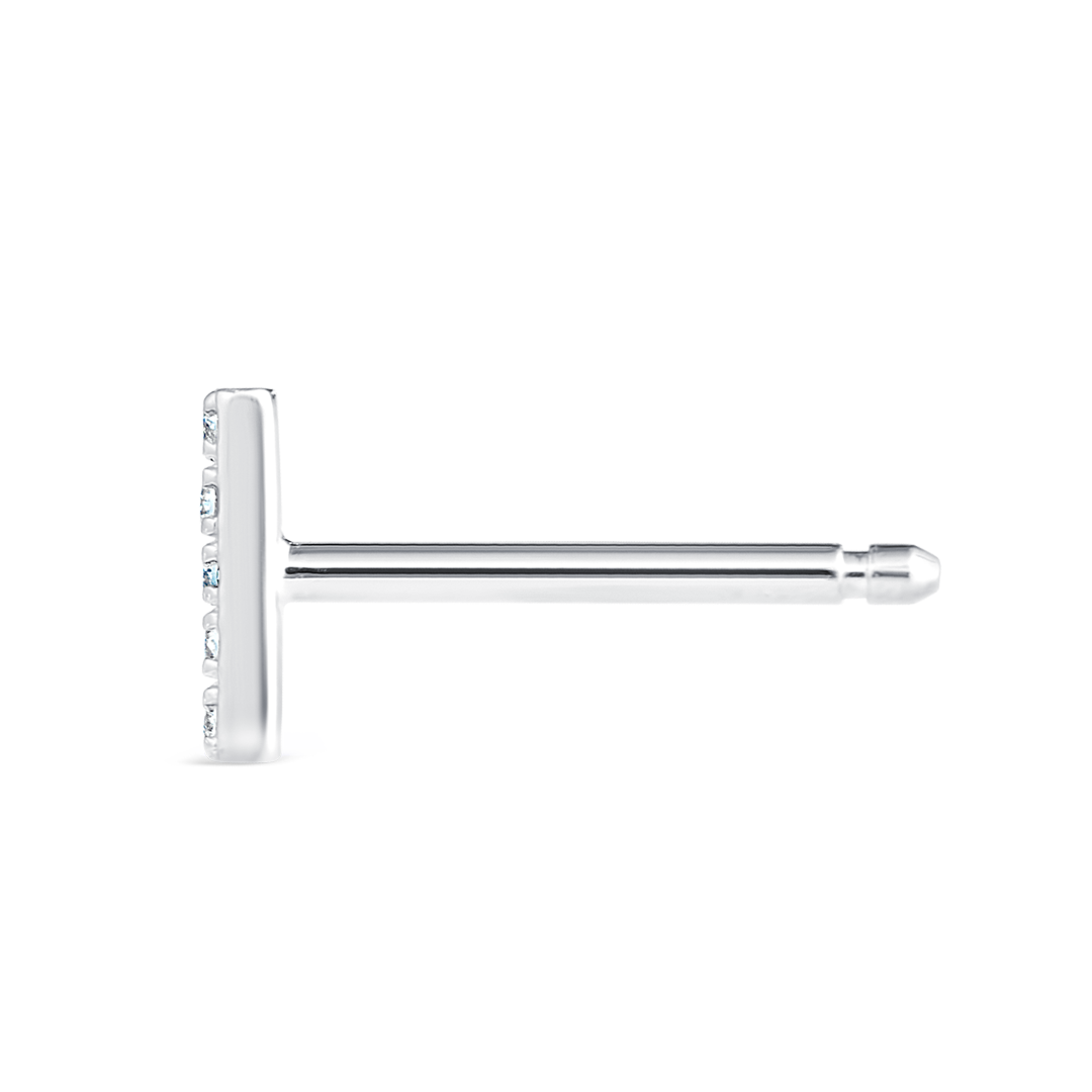 J Letter Lab-Grown Diamond Single Stud Earring White Gold