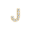 J Letter Lab-Grown Diamond Single Stud Earring Yellow Gold