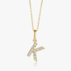 K Letter Lab-Grown Diamond Pendant Yellow Gold