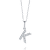K Letter Lab-Grown Diamond Pendant White Gold