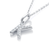 K Letter Lab-Grown Diamond Pendant White Gold