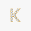K Letter Lab-Grown Diamond Single Stud Earring Yellow Gold