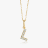 L Letter Lab-Grown Diamond Pendant Yellow Gold