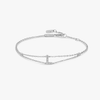Lab-Grown Diamond Letter Bracelet White Gold - L