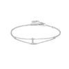 Lab-Grown Diamond Letter Bracelet White Gold - L
