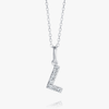 L Letter Lab-Grown Diamond Pendant White Gold