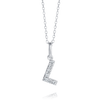 L Letter Lab-Grown Diamond Pendant White Gold