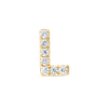 L Letter Lab-Grown Diamond Single Stud Earring Yellow Gold