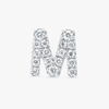 M Letter Lab-Grown Diamond Single Stud Earring White Gold